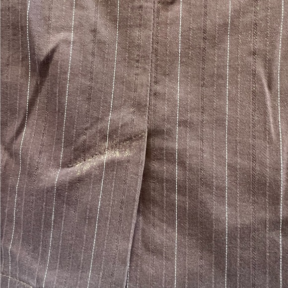 CUE | Wrap Skirt Pinstripe Brown 10 - Picture 7 of 10